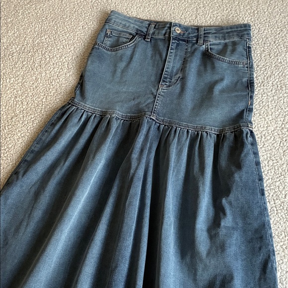 Free People Jordan denim maxi skirt 4 - Picture 7 of 16